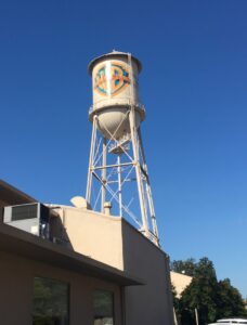 a photo of the Warner Bros water tower
